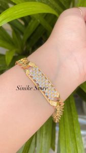 GELANG TANGAN GOLD SISIK KOTAK FULL PERMATA BERKILAU ELEGANT MEWAH( COD )