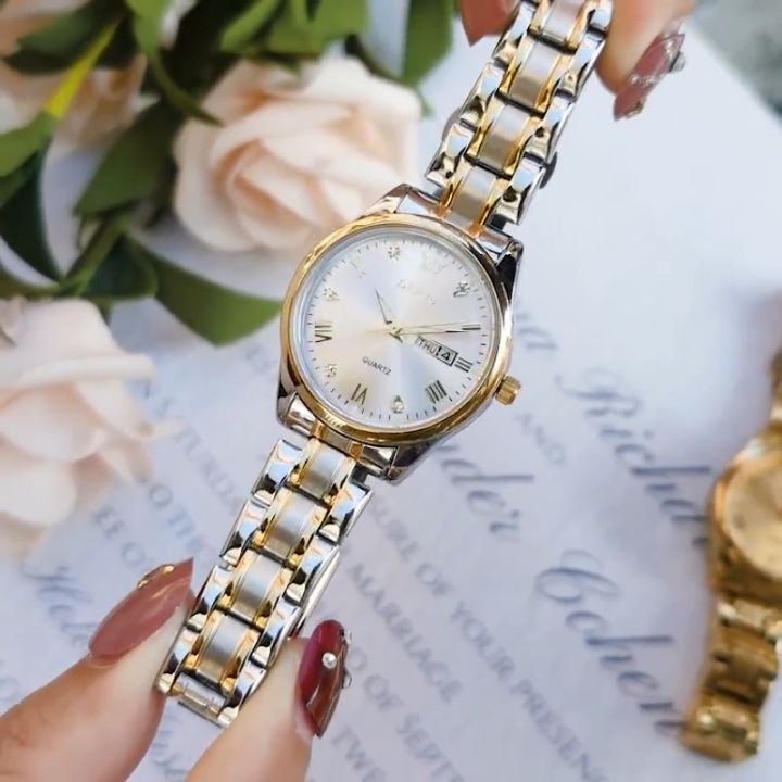 ORUSS watch women original 2023 sale pawnable water proof elegant stainless steel luminous display gold watch