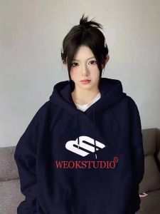 Áo Nỉ Nữ Dáng Rộng Áo Khoác Ngoài Có Mũ Trùm Đầu Áo Khoác Ngoài Mỏng Phong Cách Thường Ngày Thời Trang Xuân Thu Chất Liệu Cotton Thương Hiệu Shuqinglai