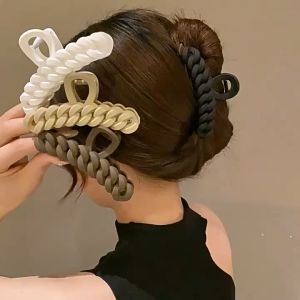 Retro High-End Hair Clip Large Frosted Hair Shark Clip Fashionable And Elegant Hair Pin Sepit Rambut