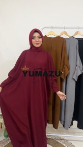 GAMIS ABAYA HABIBAH MEWAH WANITA KEKINIAN SET FASHION MUSLIM MURAH TERLARIS CRINKLE PREMIUM TERBARU