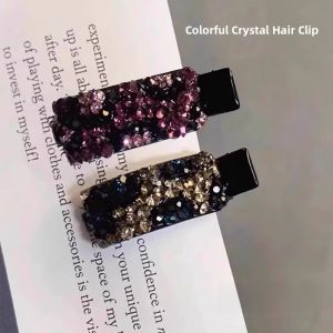 Colorful Crystal Duckbill Hair Clip Side Bangs Clamp 2025 New Luxury Crystal Hair Card Seamless Duckbill Clamp Hair Accessories