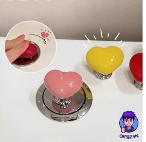 Nút Nhấn Bồn Cầu Hình Trái Tim – Nút Bấm Bồn Cầu – Nút Xả Bồn Cầu – Nút Ấn Bồn Cầu – Phụ Kiện Bồn Cầu – Tay Nắm Cửa