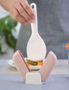 🔥FAST SHIPPING🔥 Foldable Rice Spoon Automatic Opening And Closing Dust Cover Set Rice Spoon Storage