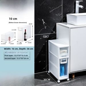 Bathroom Kitchen Gap Plastic Storage Rack Drawer Style Washstand Narrow Cabinet Bathroom Organizer Shelf Good Easy Purchase