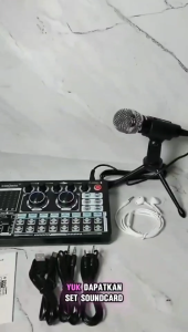 Siborie【COD】F999+MS30+E10 paket lengkap sound card mic Full Set Paket recording lengkap Pengiriman cepat