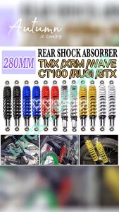 1Pair 280mm Rear Shock Support Absorber Suspension motorcycle Universal for TMX / XRM / WAVE / CT100 / RUSI / STX