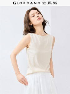 Giordano Sleeveless Knitted Vest Womens Slim Fit Elastic T-Shirt Good Looking One Shoulder Top Cotton Polyester Spandex Blend