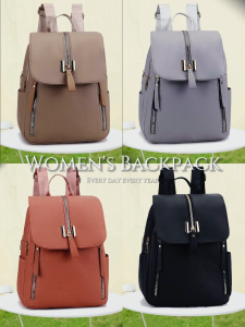 Korean Womens backpacks Simple Fashion Plain Leather School bag For College Student Bag Pack Lady Shopping Travel Backpack