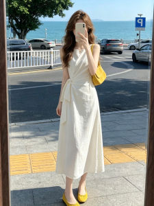 ZHENMANZI | Elegant Sleeveless White French Dress Slimming
