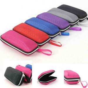 Lightweight Portable Sunglasses Storage Case with Lanyard Compression Design Eyeglass Protector for Travel Outdoor Daily Use