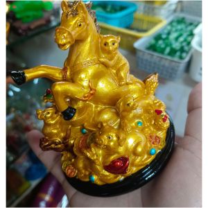 Horse display Year of 2026 12 animals lucky charm wood stand..