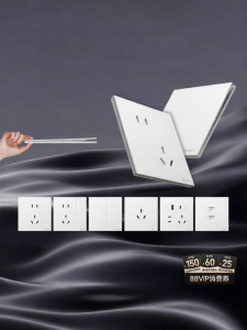 Bull | 86 Type Ultra-thin Concealed Wall Switch and Socket White Black 10 pcs
