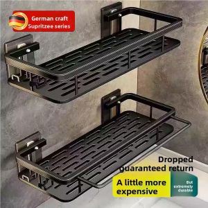 MONLEYTA | Bathroom Kitchen Storage Rack Wall Mounted Shelf Toilet Washstand Organizer No Drilling Required Nordic Style Three Layers Shelf