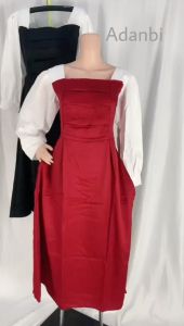 Terusan dres ena-86 realpic belakang karet smoke ready S-XL lengan engah/ngembung