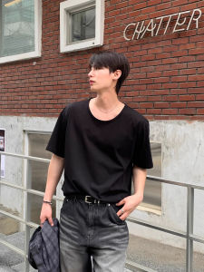 เสื้อยืดคอกลมแขนสั้นผู้ชาย ทรงหลวม ผ้าฝ้ายผสม ระบายอากาศได้ดี ทรงพอดีตัว ทรงพอดีตัว ทรงเข้ารูป ฤดูร้อน 2025