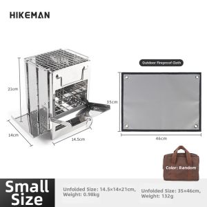 HIKEMAN | Outdoor Foldable Charcoal Campfire Stove Stainless Steel