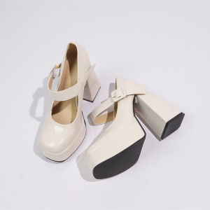 Giày Cao Gót Mary Jane Kiểu Pháp Cho Nữ Mùa Xuân 2025 Đế Dày Chống Thấm Nước Đế Cao Gót Dày Đế Đơn Cỡ Nhỏ Thoải Mái