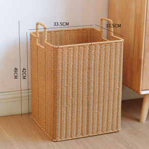 American Style Wicker Dirty Clothes Basket Hotel Homestay Bathroom Lightweight Luxury Laundry Basket Dirty Clothes Storage Basket