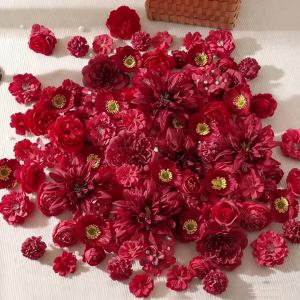 Rose Artificial Flowers Red Fake Flowers for Home Room Decor Garden Wedding Decoration DIY Crafts Gifts Garland Accessories