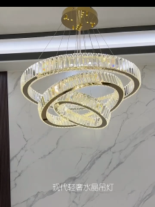 Modern luxurious crystal circular chandelierliving roomceiling crystal chandelier
