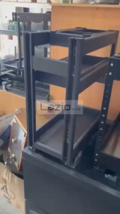 Aluminium Dark Grey Pull Out Kitchen basket rack drawer with soft close