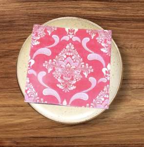 Party Dinner Napkin Serviette Disposable Paper Tissue - Colour Floral Batik Style Red Blue Flower Tessellation Print [NSP095]