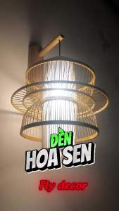 Đèn mây tre thả trần trang trí siêu đẹp hình cánh hoa hồng (Hàng Xuất Khẩu)