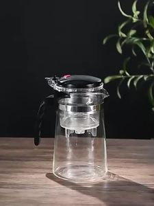 Press to Filter Teacup Heat Resistant Glass Teapot Cup Tea Water Separation Filter Tea Maker Coffee Pot Home Office Teaware