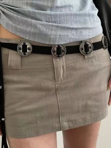 New Arrival Womens Western Style Inlaid round Accessories Deerskin Velvet Bohemia Knotted Waist Strap Fashion Womens Belt