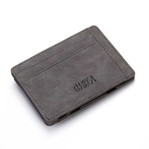 Quality PU Leather Mini Men Card Holder Wallets Zipper Coin Pocket Slim Magic Male Wallet Credit Bank Card Case Small Man Purses