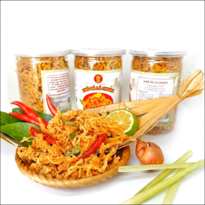 Khô Gà Lá Chanh MEVINA - Thịt Gà Xé Sợi Sấy Giòn Cay Ngọt Đậm Đà Hũ 250Gr Đồ Ăn Vặt