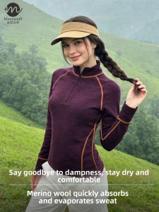 Menyanull | Merino Wool Quick Dry Half-Zip Outdoor Long Sleeve