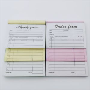 1/5 PCS Thank You Receipt Books  with Cardboard 2-Part Small Business Carbon-Free Sales Invoice Book 3.7x5.1 Inches(set of 50)