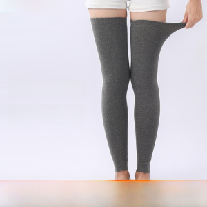 Dralon Leggings Knee Pads Long Sleeve Winter Old Cold Leg Calf Heattech Knee Pad Long Foot Sock Men Non Slip Skin Color