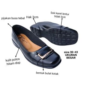 Sepatu Pantofel Wanita Hak 3 cm Sepatu Ukuran besar model terbaru cok untuk formal dan kasual
