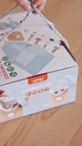 UMU Wooden Cooking Play Set Ages 3+ Kitchen Utensils with Apron and Mitten Gift For Kids by WISHLAND