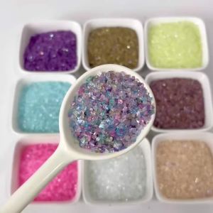 1-4mm Iridescent Glass Crushed Stones for Nail Art Resin Filler DIY Bracelet Necklace Handmade Craft Jewelry Making Supplies