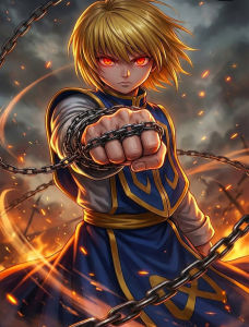 Bandai | Anime H-HUNTER×H-HUNTER K-Kurapika Character Oil Painting By Numbers Modern Wall Decor for Living Room Bedroom Gift No Frame