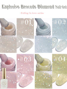 1-8pcs ZH Japanese Summer Gel Nail Polish Beauty Honey Blue Pink Nail Series New Style Glitter Bursting Diamond Gel Nail Art
