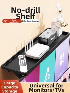 BESS | TV Box Shelf Top Display Router Storage Bracket No Drilling Required