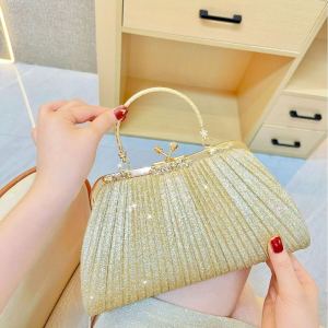 New Cross-Border Diamond-Encrusted Shoulder Clutch Evening Bag Tassel Ladies Handbag Qipao Bag Stylish Hard Shell Handbag