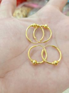 ANTING RING BOLA PERAK 925 LAPIS MAS