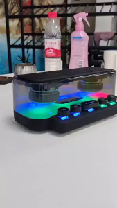 RGB Party Speaker HiFi Stereo Surround Wireless Bluetooth Speaker With Mechanical Button Support Memory Card IPX5 Waterproof Subwoofer Cyberpunk Style Home Party Speaker Portable Outdoor Speaker