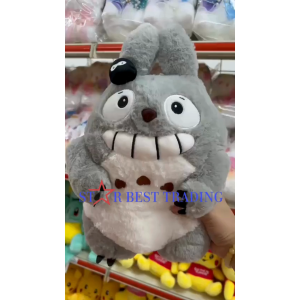 My Neighbor Totoro Grey Plush Grinning Soft Fluffy