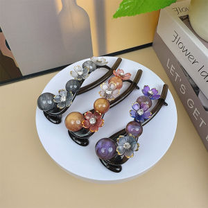 คลิปหนีบผมดอกไม้ห้าแฉกสไตล์จีนใหม่ คลิปหนีบผมหางฉลาม คลิปหนีบผมทรงขอบกลม ชุดเครื่องประดับผมสไตล์เกาหลีสำหรับฤดูร้อน