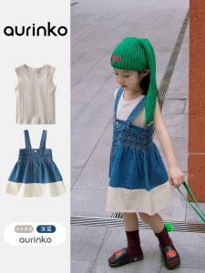 Girl Summer Dress Baby Girl Skirt Fashionable Stylish Suspender Skirt Kids Denim Skirt Summer Clothes Girl