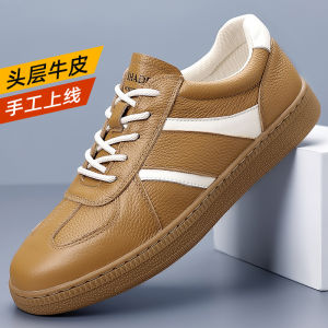 Handmade Hollow out Soft Bottom Driving Shoes Leather Upper Breathable Summer Flats Rubber Outsole round Toe Casual Sneakers