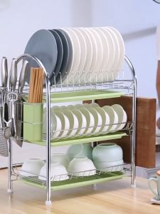 ชั้นวางถ้วยจาน ชั้นวางจานสแตนเลส แบบ 2 ชั้น 3 ชั้น ที่คว่ำจาน ชั้นวางจาน ชั้นตากจาน สแตนเลส