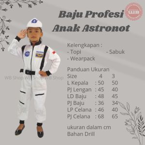 Baju Profesi Anak Astronot Cocok Untuk Karnaval